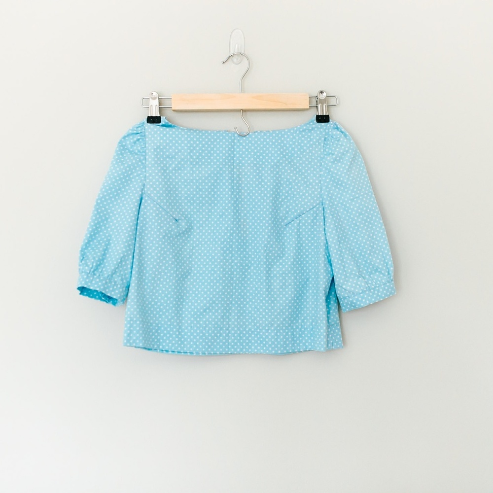 Blue Polka dot crop top